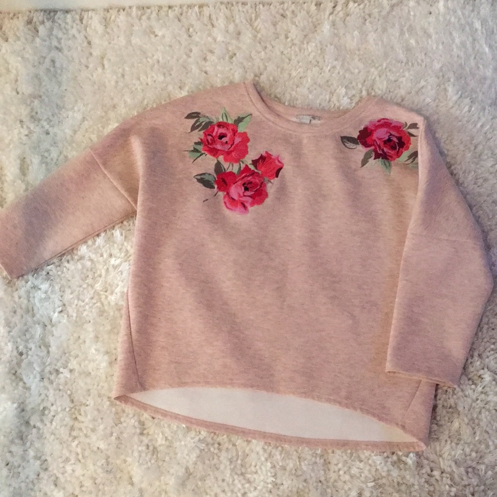 Pink Embroidered Sweatshirt